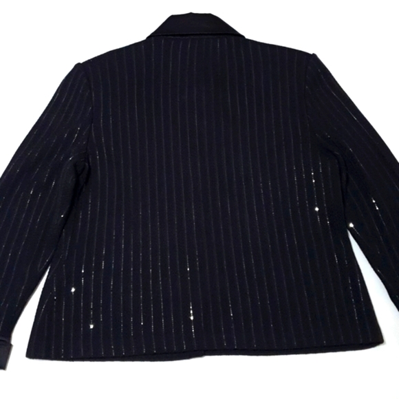St. John Evening Sequins Rhinestone Button down Blazer Jacket - Picture 4 of 10